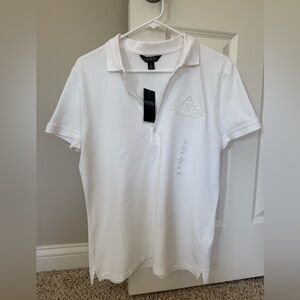 Lauren Ralph Lauren White Polo Shirt, women’s, Large, NWT